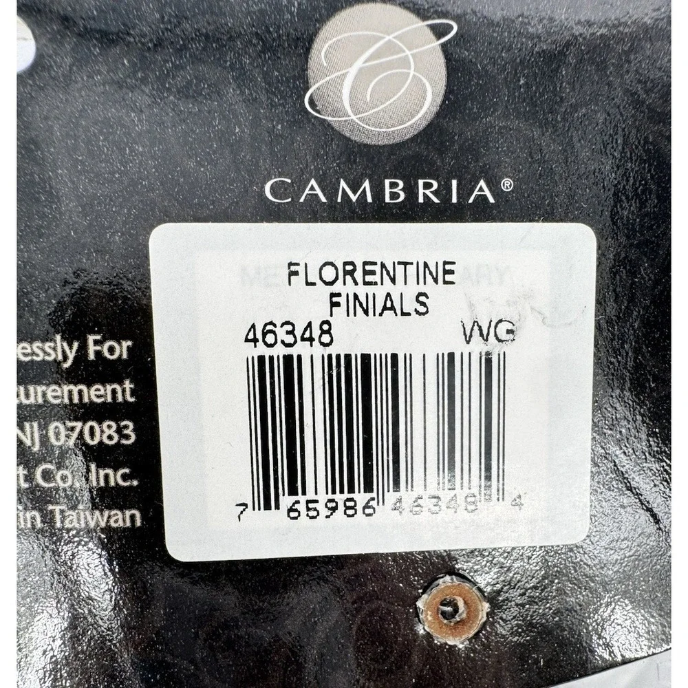 Gold Curtain Rod Finials Set 2 Decorative End Caps Cambria Florentine